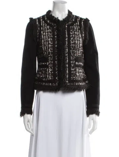 Pre-owned Tory Burch Wool Tweed Pattern Jacket
