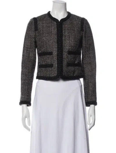 Pre-owned Tory Burch Wool Tweed Pattern Jacket In Multi