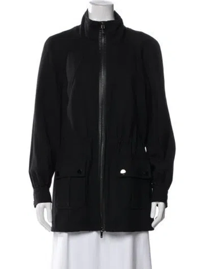 Pre-owned Tory Burch Wool Utility Jacket In Black
