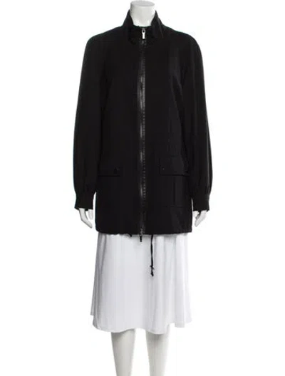 Pre-owned Tory Burch Wool Utility Jacket In Black