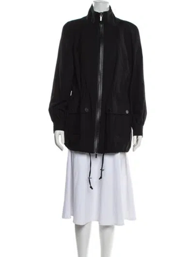 Pre-owned Tory Burch Wool Utility Jacket In Black