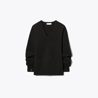 Tory Burch Relaxed Fit Sweater In Black
