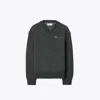 Tory Burch Wool V-neck Sweater In Gray