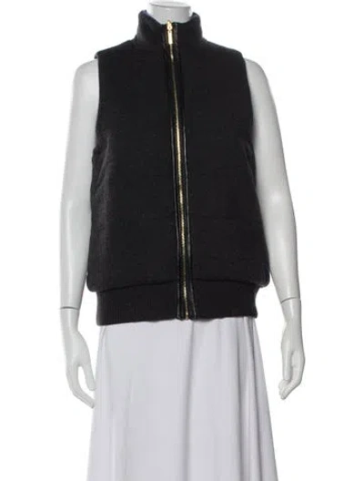 Pre-owned Tory Burch Wool Vest In Black