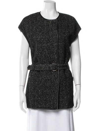 Pre-owned Tory Burch Wool Vest In Black