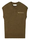 Tory Burch Wool Sweater Vest In Brown