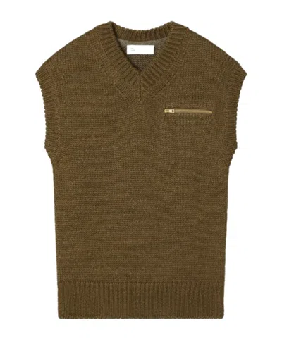 Tory Burch Wool Vest In Brown