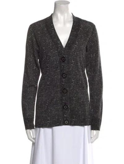 Pre-owned Tory Burch Wool V-neck Sweater In Black