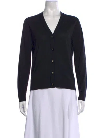 Pre-owned Tory Burch Wool V-neck Sweater W/ Tags In Gray