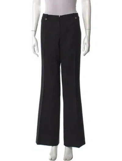 Pre-owned Tory Burch Wool Wide Leg Pants In Black