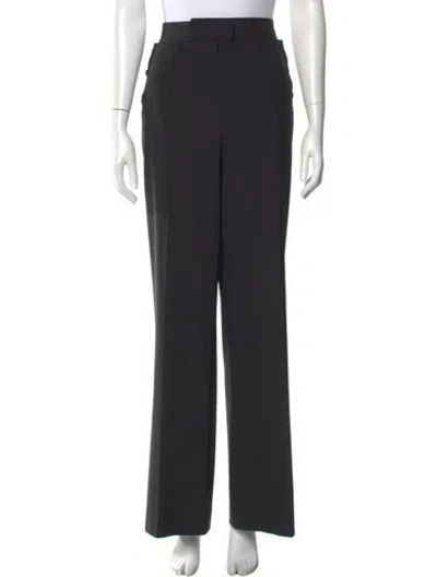 Pre-owned Tory Burch Wool Wide Leg Pants In Black