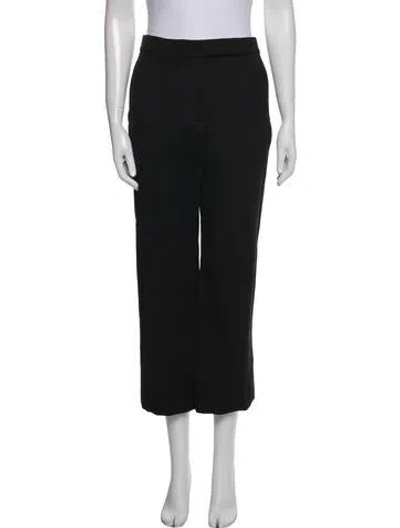 Pre-owned Tory Burch Wool Wide Leg Pants In Black
