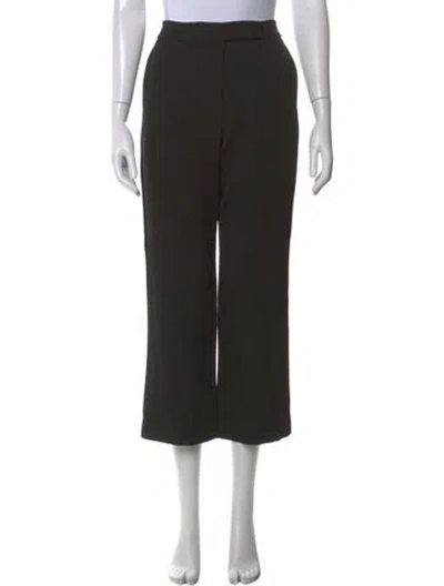 Pre-owned Tory Burch Wool Wide Leg Pants In Black