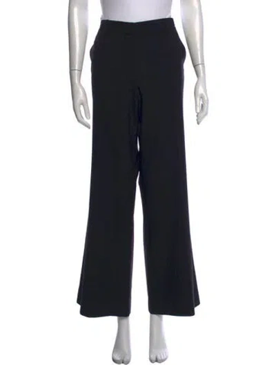 Pre-owned Tory Burch Wool Wide Leg Pants In Black