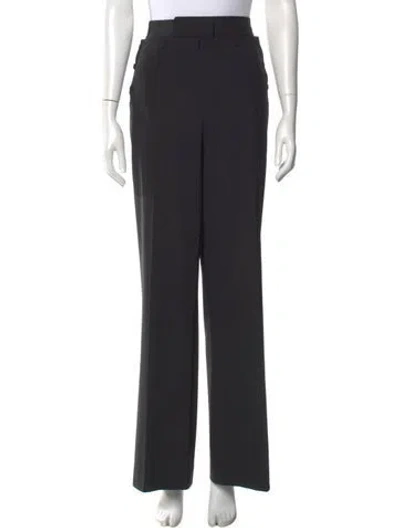 Pre-owned Tory Burch Wool Wide Leg Pants In Black