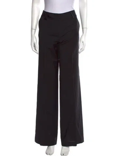 Pre-owned Tory Burch Wool Wide Leg Pants In Black