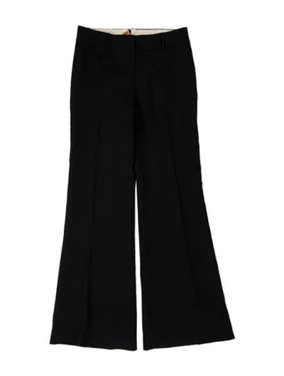 Pre-owned Tory Burch Wool Wide Leg Pants In Black