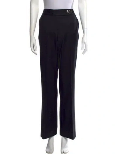 Pre-owned Tory Burch Wool Wide Leg Pants In Blue
