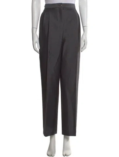 Pre-owned Tory Burch Wool Wide Leg Pants In Blue