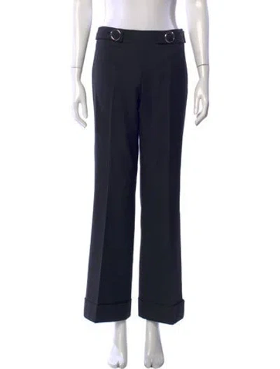 Pre-owned Tory Burch Wool Wide Leg Pants In Blue