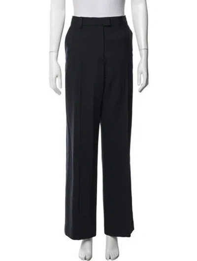 Pre-owned Tory Burch Wool Wide Leg Pants In Blue