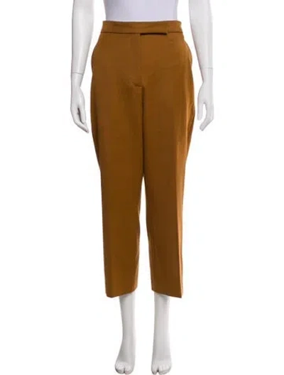 Pre-owned Tory Burch Wool Wide Leg Pants In Brown