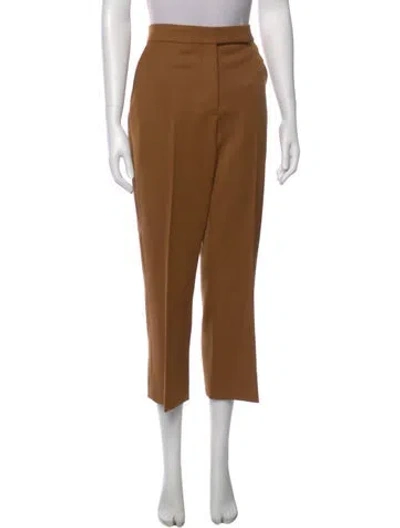 Pre-owned Tory Burch Wool Wide Leg Pants In Brown