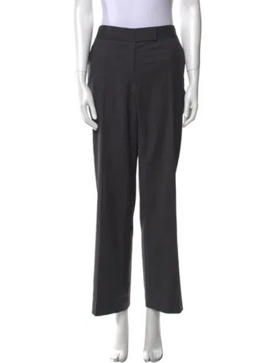 Pre-owned Tory Burch Wool Wide Leg Pants In Gray