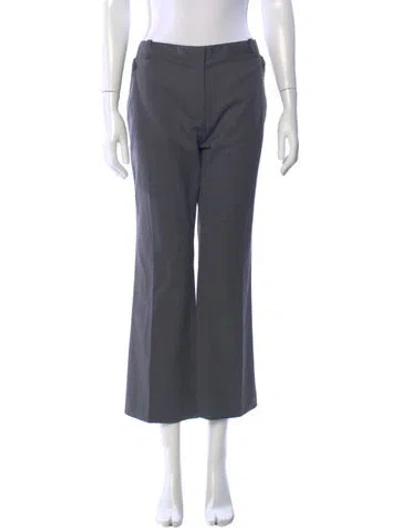 Pre-owned Tory Burch Wool Wide Leg Pants In Gray