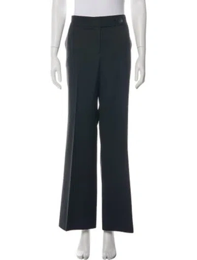 Pre-owned Tory Burch Wool Wide Leg Pants In Green