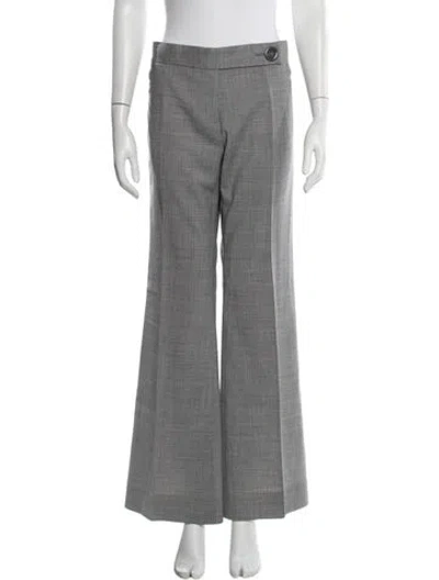 Pre-owned Tory Burch Wool Wide Leg Pants In Grey