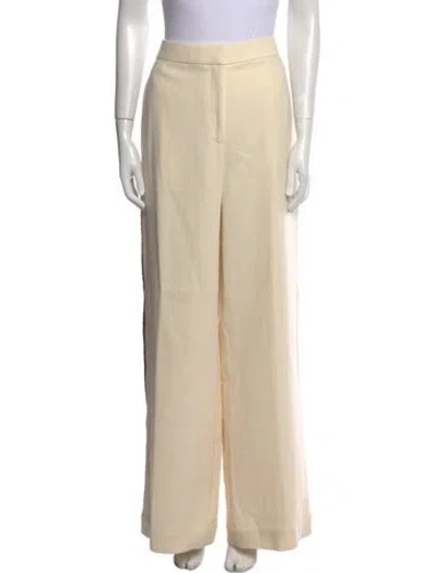 Pre-owned Tory Burch Wool Wide Leg Pants In Neutral