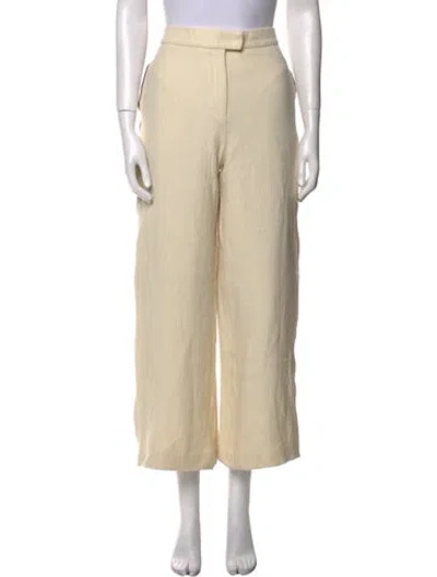Pre-owned Tory Burch Wool Wide Leg Pants In Neutral