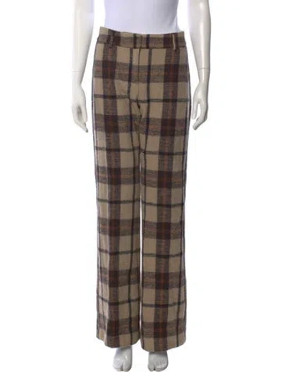 Pre-owned Tory Burch Wool Wide Leg Pants In Neutral