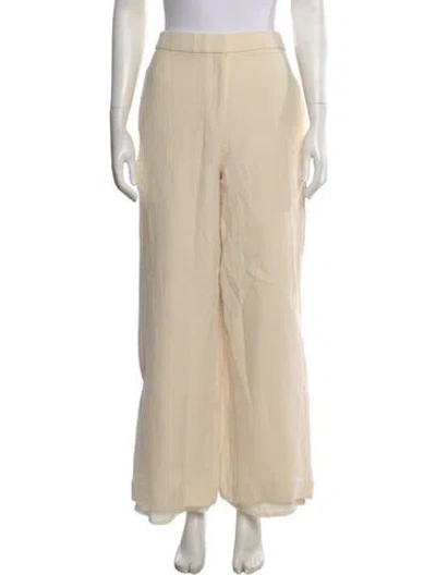 Pre-owned Tory Burch Wool Wide Leg Pants In Neutral