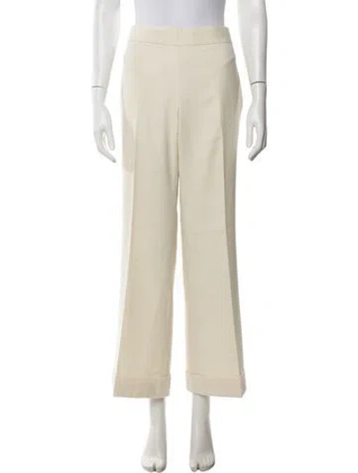 Pre-owned Tory Burch Wool Wide Leg Pants In Neutrals