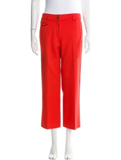 Pre-owned Tory Burch Wool Wide Leg Pants In Orange