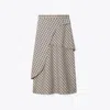 Tory Burch Wool Wrap Skirt In Gray