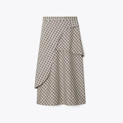 Tory Burch Wool Wrap Skirt In Gray