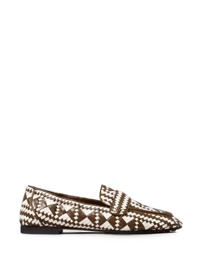Tory Burch Woven Ballet Loafers In Brown