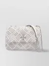 Tory Burch Woven Chain Shoulder Bag With Adaptable Sliding Strap In Neutral