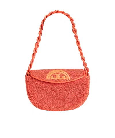 Tory Burch Woven Flap Bag In Red
