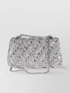 Tory Burch Woven Mini Flap Bag With Chain Strap