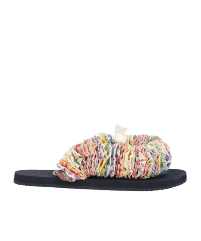 Tory Burch Woven Slippers In Multi