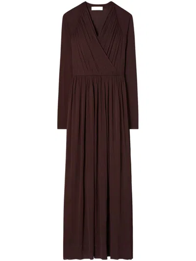 Tory Burch Jersey Wrap Dress In Dark Brown