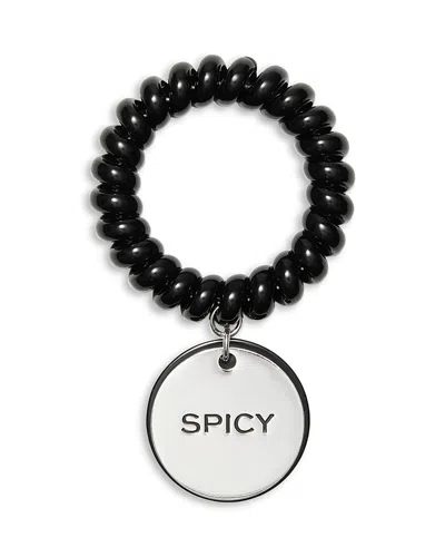 Tory Burch X Bonbon Etched Word Disc Charm Coiled Stretch Bracelet