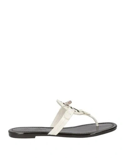 Tory Burch X Bonbon Woman Thong Sandal Ivory Size 7 Leather In Multi