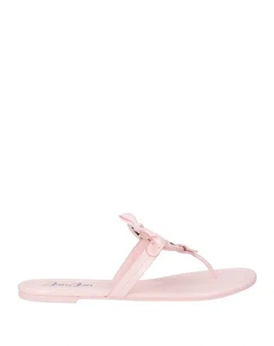 Tory Burch X Bonbon Woman Thong Sandal Light Pink Size 10 Leather