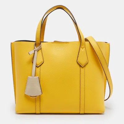 Pre-owned Tory Burch Yellow Leather Small Perry Tote