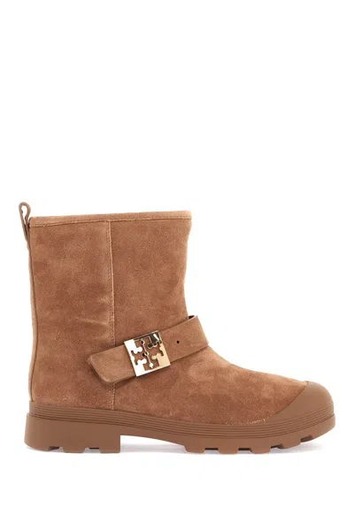 Tory Burch Mellow Shearling Ankle Boots In Brown